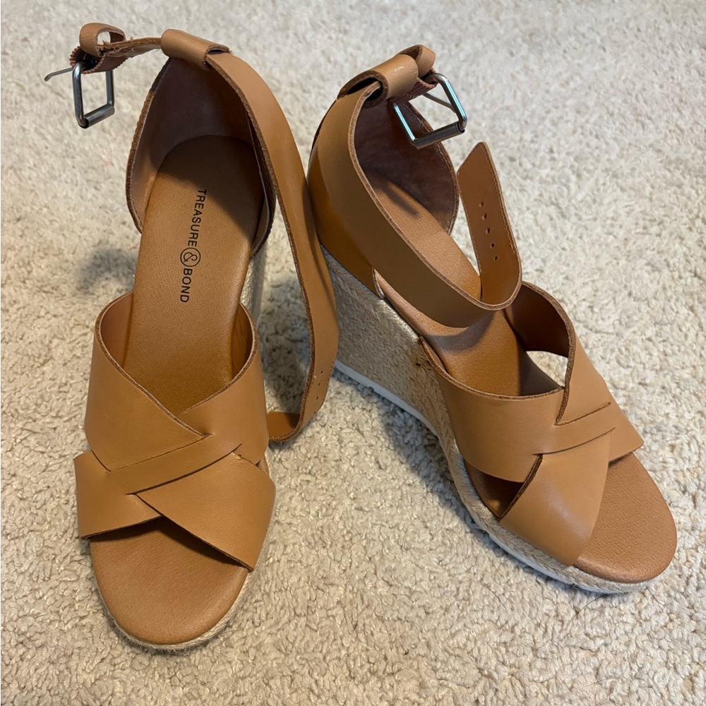 Treasure & Bond Brown Wedge Sandals